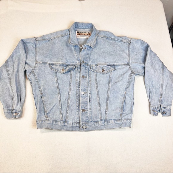 GUESS USA CLASSIC STYLE by George Marciano Green Label Light Wash Jean Jacket XL - Picture 11 of 14